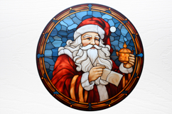Stained Glass Painting Of Santa Clipart PNG Product Image 2