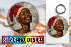 Print PNG Sublimation African Round Design Woman in Santa Product Image 1