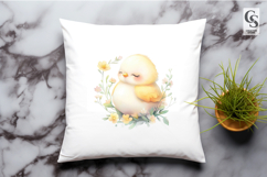 Cute Baby Chick Watercolor Clipart Sublimation PNG Product Image 3