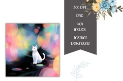 Cartoon Cat Square Coasters, Abstract Square Coaster Designs Product Image 2