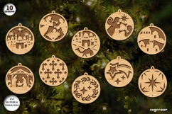 Christmas Nativity Ornament Bundle | Laser Cut | SVG Product Image 2