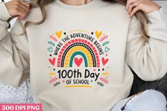 Where the Adventure Begin 100th Day of School PNG, Product Image 1