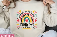 Where the Adventure Begin 100th Day of School PNG, Product Image 1