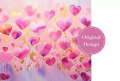 Pastel Hearts Tumbler Sublimation, Valentine's Day Tumbler Product Image 2