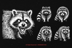 10 Bundle Dark Art Racoon Scary Gothic Horror Animal Tattoo Product Image 3