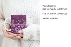 Mother's Day Floral Mug Wrap, Mug Sublimation png Product Image 2