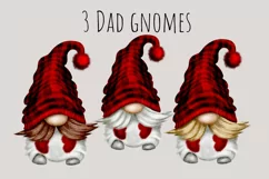 Red Buffalo Plaid Family Gnomes | Watercolor Clipart Png Product Image 4