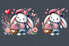 Cute Bunny. Valentines. PNG sublimation Product Image 3
