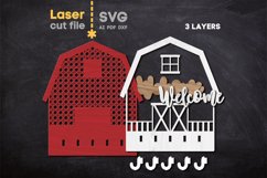 Barn Key Holder SVG laser cut files for Glowforge Product Image 2