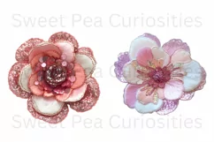 Sequin Flowers, Ephemera, PNG, watercolor, Clipart Product Image 2