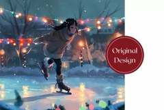 Christmas Tumbler Sublimation, Figure Skating Tumbler PNG Product Image 2