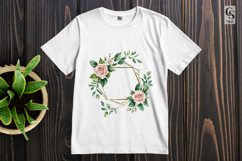 Geometric Floral Frame Clipart PNG Product Image 2