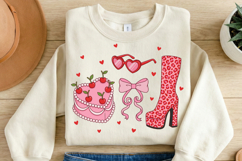 Coquette Valentine Sublimation PNG - Retro Heart Cake &amp; Leop Product Image 2