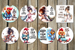 Good Morning | coffee Car coaster &amp; key chain design Product Image 2