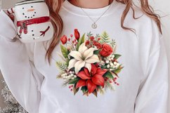 Christmas Flowers Watercolor Clipart, Christmas PNG Product Image 2