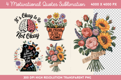 Motivational Quotes Sublimation Bundle PNG Product Image 3