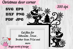 Christmas door corner svg, deer and trees Ornament Svg Product Image 3