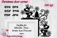Christmas door corner svg, deer and trees Ornament Svg Product Image 3
