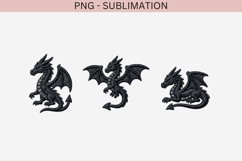 Black Embroidery Dragon PNG | Fantasy Dragon Clipart, Gothic Product Image 2