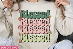 Blessed PNG, Retro Christian Sublimation PNG Product Image 1