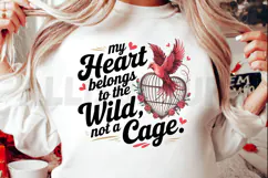 My Heart Belongs To The Wild Bird Cage Graphic Design Vector Product Image 2