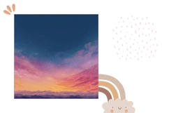 Night Sky Pillow Template, Clouds Pillow Case Product Image 2