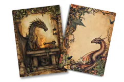 Medieval Dragon Junk Journal Pages Product Image 2