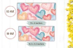 Cute Love Mug Design, Pastel Hearts Mug Sublimation Product Image 2
