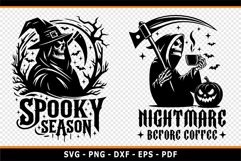 Halloween SVG, Grim Reaper, Skeleton SVG, Witch T shirt PNG Product Image 2