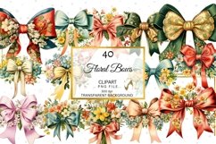 Bow Clipart, 40 High Quality PNG files, Floral illustration Product Image 1