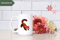 Red Panda Illustration, Red Panda PNG, Cartoon Animals Print Product Image 2