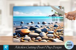 Pebbles on a Beach Cutting Board Sublimation Design Product Image 1