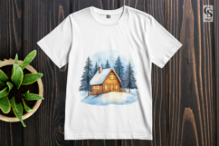 Cozy Winter Cabin Clipart Sublimation PNG Product Image 2