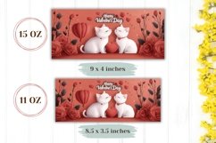 Red Love Hearts Mug Design, Valentine Mug Sublimation Product Image 2