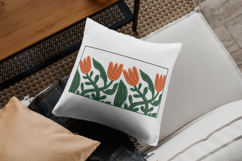 Folk Tulip Border Floral Embroidery Design Product Image 2