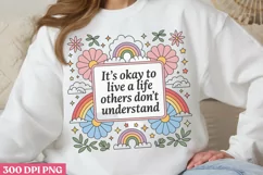 It's Okay To Live A Life PNG, Retro Motivation Sublimation P Product Image 2