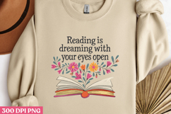 Reading is dreaming PNG, Reading Book Sublimation PNG Product Image 3