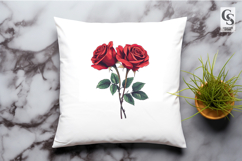 Red Rose Flower Clipart Sublimation PNG Product Image 3