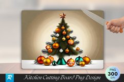 Handmade Christmas Tree with Orange Slice Cutting Board PNG Product Image 1