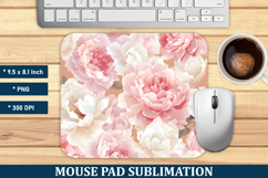 Peony Flower Mouse Pad | Mouse Pad Sublimation Product Image 1