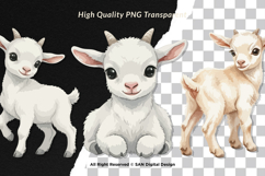 15 Bundle Watercolor White Goat Baby Kids Charming Farm Product Image 2
