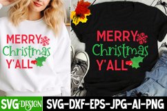 Merry Christmas Y&#039;all SVG Design ,Merry Christmas SVG Product Image 1