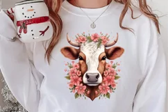 Beautiful Christmas Cow Clipart, Christmas Cow Clipart Product Image 2