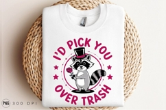 Cute Raccoon With Rose Valentines Day Sublimation PNG Product Image 3