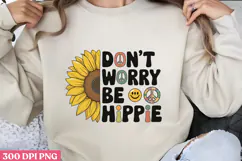 Don t worry, bee a hippie PNG, Sunflower Sublimation PNG Product Image 1