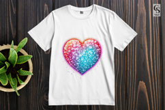 Rainbow Glitter Heart Clipart Sublimation PNG Product Image 2