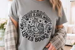 Just A Girl Who Loves Books Svg, Book Lover Svg, goose Svg. Product Image 3
