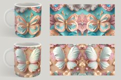 3D Butterfly Floral Mug Wrap | Sublimation Coffee Product Image 3