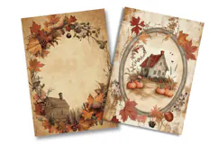 Fall Cottage Frame Junk Journal Pages Product Image 2