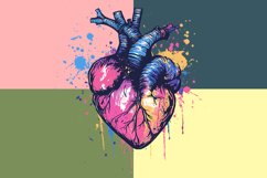 Colorful Artistic Heart Design With Splashes Product Image 3